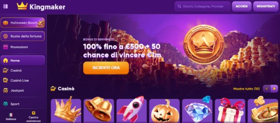Vai alla pagina principale di Kingmaker Casino